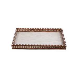 Signature Luxury Bone Inlay <b>Round</b> Decorative Organizer Tray with Handcrafted Mosaic Artwork for Coffee <b>Table</b>, <b>Console</b>, Dresser - Product Image 6
