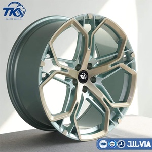 Rines de Aleación de Aluminio Forjado de 15-21 Pulgadas, Personalizados, 5x112, 5x120, 5x114.3, Bicolor Verde, Diseño Poligonal, para Porsche, BMW, Mercedes, Audi - Product Image 1