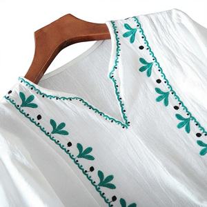 Vestido bohemio de alta calidad bordado bohemio Hippie mexicano Maxi mujeres vestido largo para hermosa dama niña vestidos casuales - Product Image 2