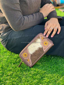 Nuevos bolsos de mano de cuero de piel de vaca con estilo occidental, monedero diseñado para mujer, billetera única de cuero con herramientas de Color de Venta caliente - Product Image 2