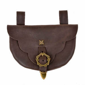 Bolsa de Cintura Estilo Renacentista con Cordón, de Cuero Genuino, Accesorio para Disfraz Vikingo - Product Image 1