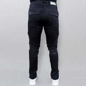 กางเกงยีนส์ผู้ชายดีไซน์ใหม่ทรงสกินนี่ และกางเกงยีนส์ผู้ชายเอวกลางยืดได้สีฟ้าอ่อน - Product Image 4