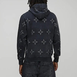 Vente en gros – Sweat à capuche pour homme taille XS, délavé à l'acide, respirant sur le devant, 100 % coton, avec fermeture éclair, couleur unie, pour l'hiver, en tissu polaire - Product Image 2