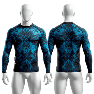 Maillot de bain à manches longues pour homme, respirant, anti-UV, avec logo sur le devant - Product Image 1