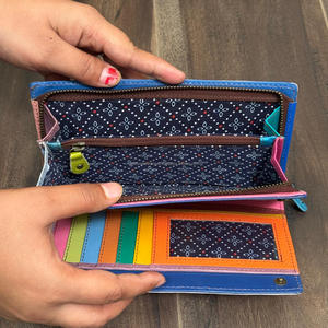 ใหม่จริงทําด้วยมือหนังรีไซเคิลสีStubbyผู้หญิงC Lutchesสไตล์Bifold Multiuseกระเป๋าถือATMผู้ถือบัตรหรูหรากระเป๋าสตางค์ - Product Image 6