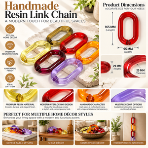 Chaîne décorative géométrique suspendue en résine imperméable, faite à la main, moderne, colorée, à maillons entrelacés, ornement de décoration intérieure haut de gamme - Product Image 3