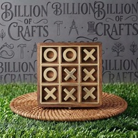 Jeu de Tic Tac Toe en bois fait main, jeu de société de table, jeu de voyage pour la maison et le bureau