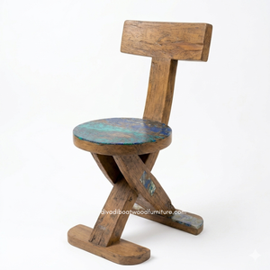 Handcrafted Unique Durable Indoor <b>Dining</b> <b>Chair</b> Reclaimed Boat Wood Eco-Friendly Original Color <b>Rustic</b> Antique Design Hotel - Product Image 3