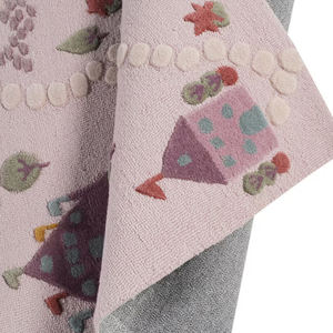 Tapis en laine de Nouvelle-Zélande tufté à la main, motif floral coloré, tapis doux fait main pour chambre d'enfant, crèche et salle de jeux - Product Image 6