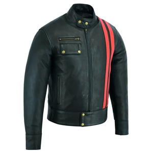 Veste de moto en cuir rembourrée coupe-vent pour garçons, équipement de motard confortable pour les pilotes de moto - Product Image 2
