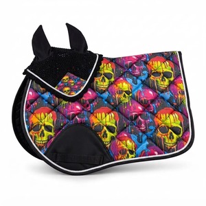 Juego de almohadillas para silla de montar de equitación western de color personalizado con exterior de algodón acolchado y relleno de poliéster para entrenamiento de doma clásica - Product Image 1