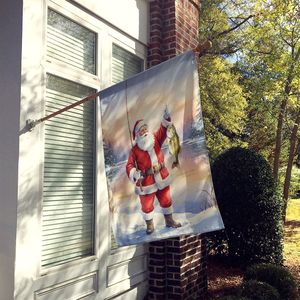 Decorazione Natalizia Solare da Giardino con Babbo Natale che Pesca, Grande Striscione Decorativo per Portico e Giardino, Opera d'Arte Premium - Product Image 2