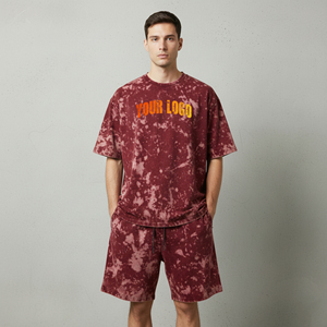 Conjunto de 2 Piezas para Hombre, Estilo 2026, Cuello Redondo, Estampado Sólido, Logotipo Personalizado, Ecológico, Transpirable, Corte Holgado, 100% Algodón, Estilo Hip Hop - Product Image 3