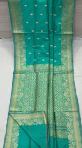 Sari traditionnel en brocart de polyester, tissé à la main avec des fils Zari, écologique, pour mariages, vêtements ethniques, créations de designers pour filles, tenues de fête indiennes - Product Image 5