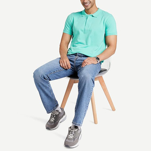 เสื้อโปโลถักลายสไตล์วินเทจสำหรับผู้ชาย คุณภาพพรีเมียม แขนสั้น เสื้อโปโลเปล่าสำหรับการปรับแต่ง - Product Image 3