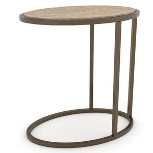 Tavolino da Comodino in Metallo/Legno Toffee, Design Elegante - Product Image 2