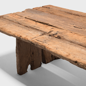 Mesa de Comedor Rústica de Madera de Olmo Reciclada, Muebles Hechos a Mano Estilo Granja, Mesa de Madera Natural Vintage, Decoración para Cocina de Casa de Campo - Product Image 5
