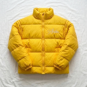 Blouson matelassé rembourré pour homme, orange, avec broderie, chaud pour l'hiver, à capuche, fermeture éclair, isolé, imperméable, écologique - Product Image 5