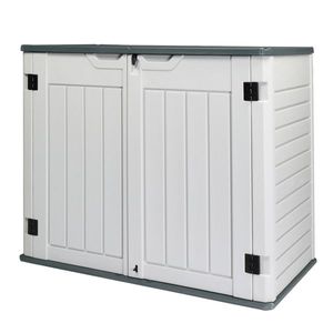 Box di Stoccaggio da Esterno Resistente da 260 Galloni, Casetta per Attrezzi da Giardino, Contenitore in Plastica e Alluminio per Biciclette - Product Image 1