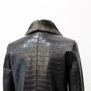Custom Genuine Python Texture <b>Leather</b> <b>Jacket</b> Men Designer Fashion OEM ODM Manufacturer Sample Service Available Today - Product Image 4