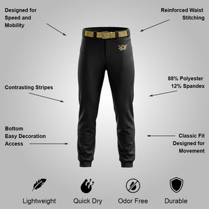 Pantalon de baseball professionnel en sublimation, grande taille, respirant, pour hommes, pantalon d'entraînement pour jeunes, pantalon d'entraînement de baseball personnalisé - Product Image 3