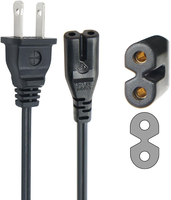 Câble d'alimentation CA C7 à 2 broches en forme de 8 pour TV, Xbox, PS3, PS4, PS5, homologué ETL, 1,8 m, cordon d'alimentation IEC C7 pour haut-parleur multimédia