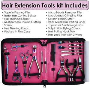 ZARNAB SURGICAL Alicates Profesionales para Extensiones de Cabello, Kit de Herramientas de Fijación con Micro Anillos, Acero Inoxidable, Plástico, Agarre Fuerte - Product Image 3
