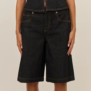 Wholesale baggy shorts women loose denim shorts relaxed fit summer casual comfort supplier factory - Product Image 2