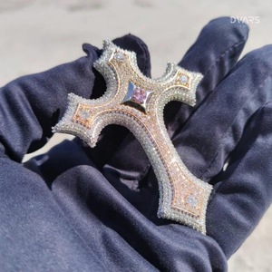 Custom <b>Cross</b> Iced <b>Pendant</b> 925 Sterling <b>Silver</b> Moissanite Luxury Rapper Religious Jewelry Rhodium Plated Unisex - Product Image 5