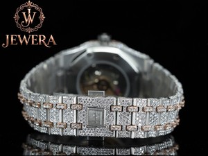 Hip Hop Iced Out Moissanite Diamond Stainless Steel Analog Glass Watch with Premium Craftsmanship for Men's Fashion Gift Giving - Product Image 2