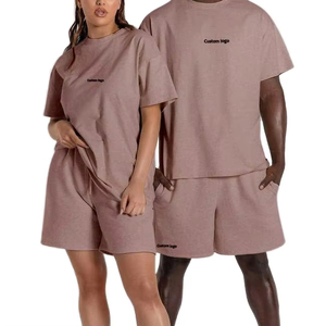 Wholesale Summer Casual Wear 2 Piece Shirt amp Shorts <b>Set</b> 100% Cotton High Quality Custom T-shirts Short <b>Set</b> For Mens - Product Image 1