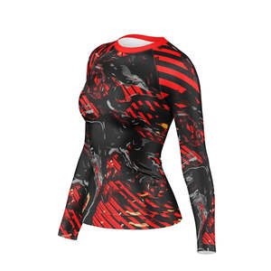 Custom Printed Anti-UV Breathable Rash Guard Direct Injection Heat-Transfer Printed MMA Rush Guard BJJ OEM Men Full <b>Sleeve</b> Quick - Product Image 3