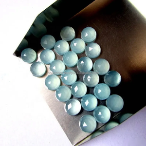 4mm naturel Aqua calcédoine Rose coupe ronde lisse Cabochon pierre précieuse en vrac derniers bijoux à la mode au meilleur prix d'usine - Product Image 2