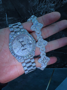 Reloj Totalmente Cubierto de Diamantes VVS Moissanite Plateado, Tendencia, Superventas, Estilo Hip Hop, Lujoso, Premium - Product Image 3