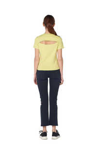 Camiseta de Verano de Alta Calidad para Mujer, Talla Grande, Ecológica, Transpirable, Cuello en V, Color Amarillo, Tela Suave, Manga Corta, Conjunto Juvenil a la Moda - Product Image 2