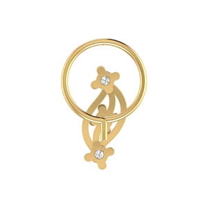เครื่องประดับเจาะจมูกทอง 14K ดีไซน์ดอกไม้ ประดับเพชรธรรมชาติ 0.06 กะรัต สไตล์ชาติพันธุ์สำหรับผู้หญิง - Product Image 5