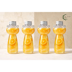 Botella de Plástico PET de 500 ml con Forma de Gato y Tapa de Aluminio, Envase Creativo para Jugo, Leche, Té, Café y Bebidas, OEM Vietnam - Product Image 5