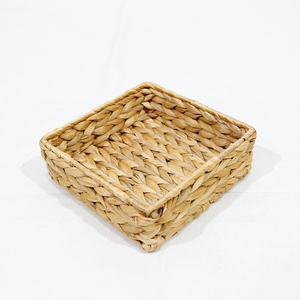 Trending <b>Square</b> Natural Water Hyacinth Storage <b>Basket</b> Rustic Eco-Friendly Sundries Organizer - Product Image 3
