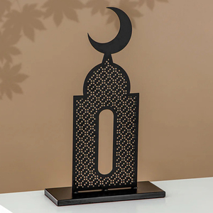Adorno Musulmán para Decoración de Mesa en Fiestas Islámicas, Nuevo y Elegante Adorno Islámico de Hierro para el Hogar con Diseño de Luna y Estrella para el Ramadán - Product Image 5