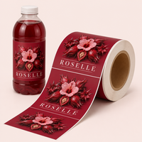 Étiquettes personnalisées pour bouteilles de boissons, étiquettes adhésives imperméables pour emballages de jus, service d'impression