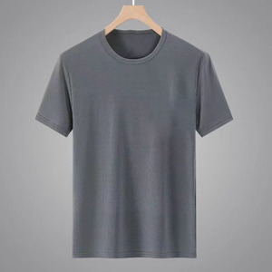 OEM Customized Quick Drying Cotton Casual Front Blank Ice Silk Mesh Short Sleeve Men's Summer Thin Round Neck <b>t</b> <b>Shirt</b> - Product Image 5