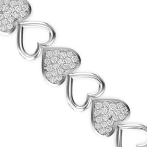Customized Shape Moissanite Diamond Tennis Bracelet Bezel Setting 18K White Gold Diamond Bracelet <b>for</b> Both <b>Men</b> and Women - Product Image 4