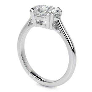 East To West Oval Cut VVS1 Moissanite <b>Ring</b> Double Claw Prong Engagement <b>Ring</b> 10K Solid White Gold Wedding <b>Statement</b> <b>Ring</b> For Her - Product Image 4