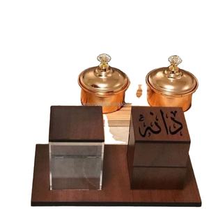 Juego de regalo con incrustaciones de madreperla y quemador de madera maciza Bakhoor, elegante soporte de incienso árabe para Oud Bukhoor, decoración festiva para el hogar - Product Image 4