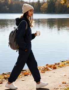 Conjunto de Sudadera Corta con Capucha y Pantalones Cortos para Mujer, Sudadera con Capucha Lisa y Conjunto Personalizado, Conjunto Deportivo Informal para Mujer - Product Image 3