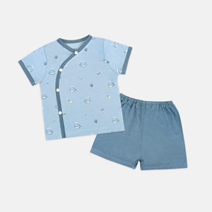 Ensemble de vêtements pour bébé unisexe Dokma ALB07, manches courtes, bouton unique, 95% bambou, 5% élasthanne, tricot respirant, imprimé dessin animé - Product Image 2