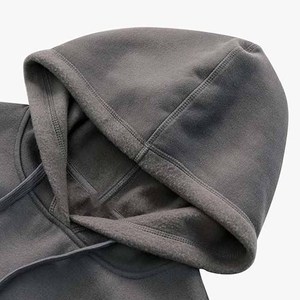 Sudadera con Capucha Corta Gris para Mujer, Manga Larga, Color Sólido, Informal, Tejida, para Otoño - Product Image 5