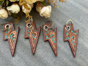 ห่วงโซ่กุญแจหนังที่แกะสลักด้วยมือรูปทรงแปลกใหม่น่ารักอุปกรณ์เสริมพวงกุญแจหนังสำหรับทุกเพศ - Product Image 2