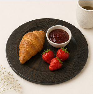 Assiettes de présentation en bois grainé brun foncé, style ferme antique, pour la décoration de table, idéales pour les mariages et événements gastronomiques - Product Image 4