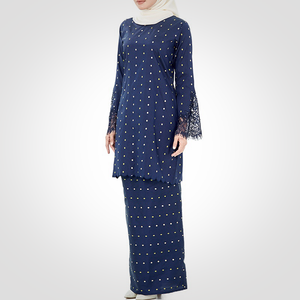 <b>Dress</b> Muslimah Perempuan Modern Baju Kurung Sleeve Embroidered Lace Rhinestones Modest Print SIPO Custom <b>Eid</b> Summer Straight - Product Image 2